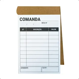 BLOCO DE COMANDAS - 7X10CM - 1 VIA - PAPEL AP 63G