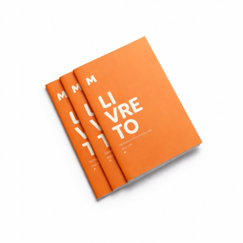  LIVRETO PERSONALIZADO 21 x 28 cm 2 grampos: Laminação BOPP Fosco